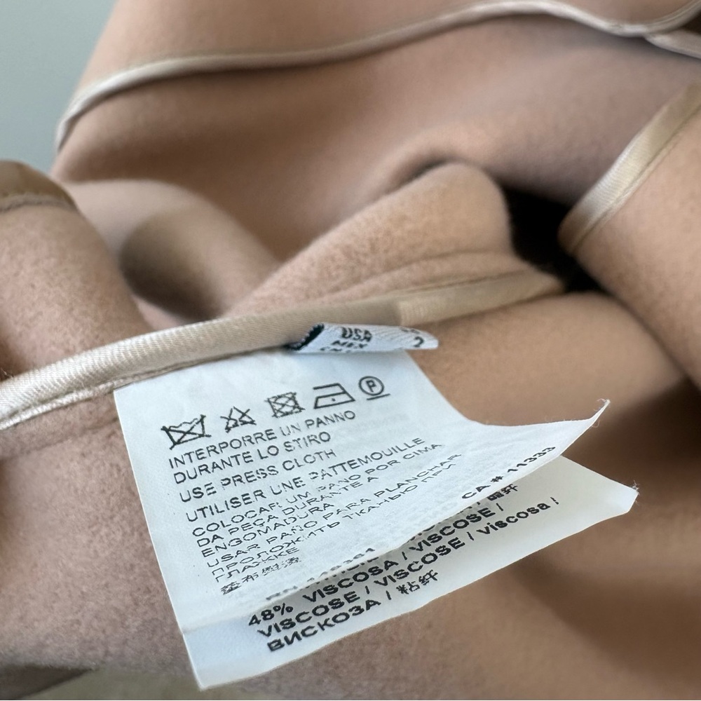 Pinko Wool Blend Coat Blush Pink‎ Womens Sz 2 Tie Waist - Picture 11 of 16